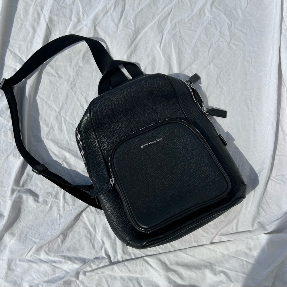 Michael Kors Black Pebbled Leather Mini Backpack